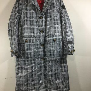 ALP N ROCK  LONG PLAID TRENCH COAT SZ S    NEW